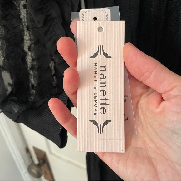 Nanette Lepore Black Ruffle Sleeve Sweater Dress Sz Small - Picture 7 of 12